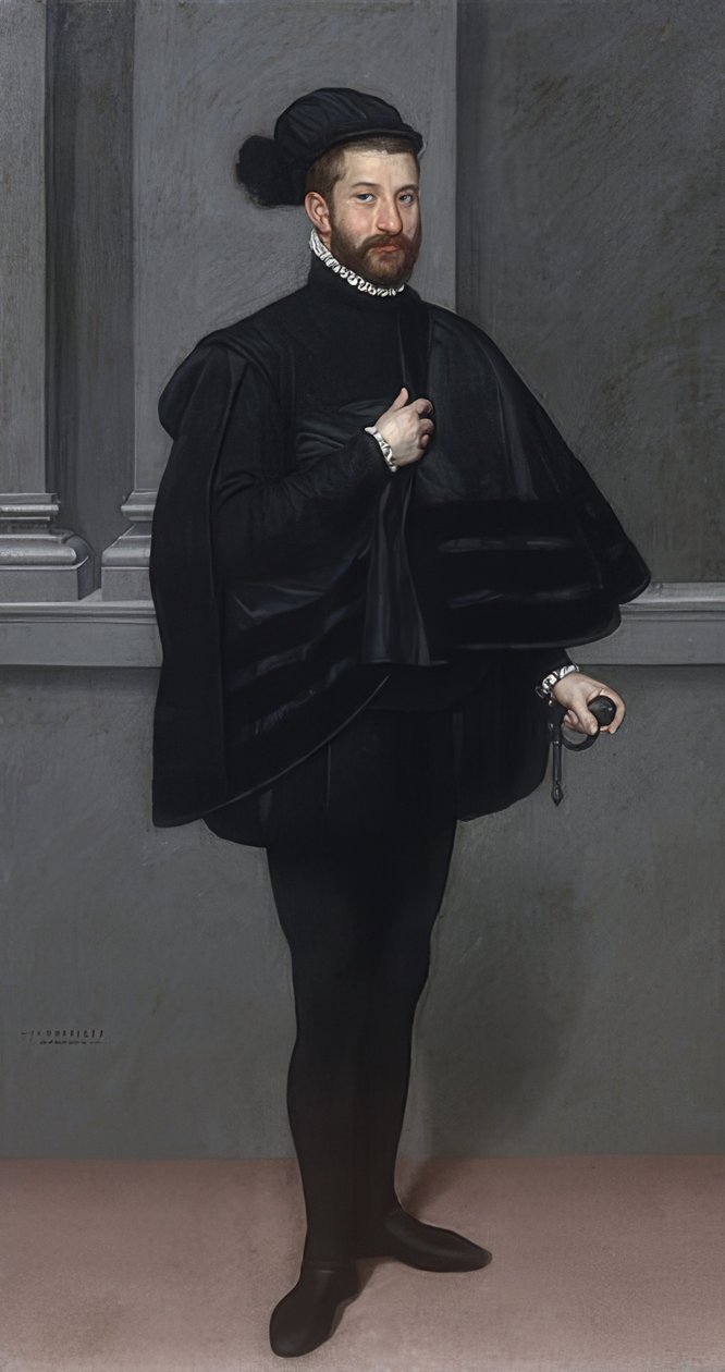 O cavaleiro de preto. 1567 de Giovanni Battista Moroni