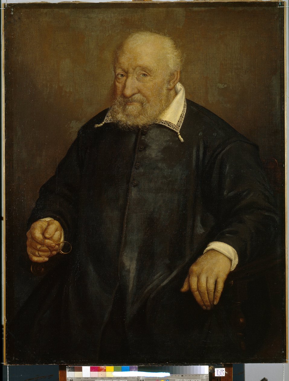 Retrato de Christoforo Novati (?) (Retrato de C. Novati). Pintura de Giovan Battista Moroni (1520 ou 1525-1578), óleo sobre tela. Arte italiana (Bergamo) de Giovanni Battista Moroni