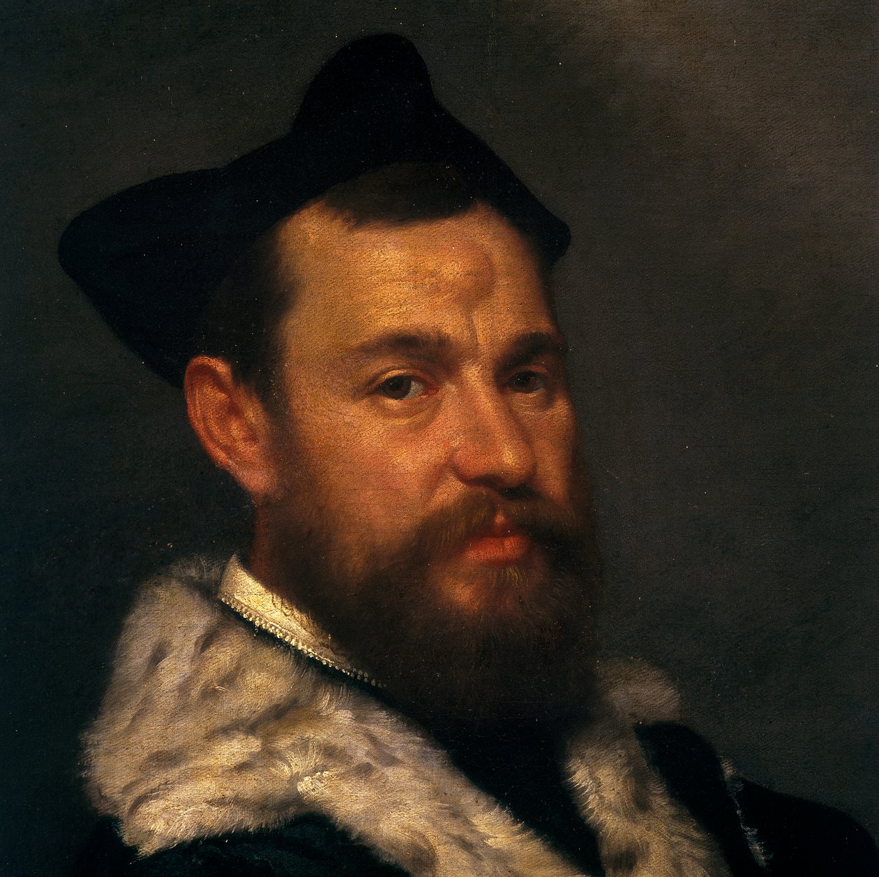 Retrato de um magistrado, detalhe de Giovanni Battista Moroni