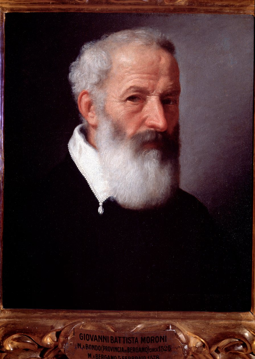 Retrato de um homem velho - óleo sobre tela de Giovanni Battista Moroni