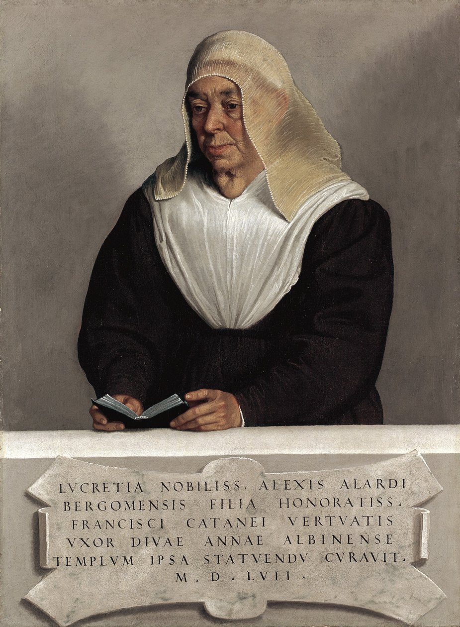 A abadessa Lucrezia Vertova Agliardi, c.1557 (óleo sobre tela) de Giovanni Battista Moroni