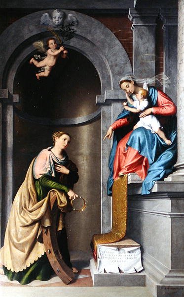 O Místico Casamento de Santa Catarina de Giovanni Battista Moroni