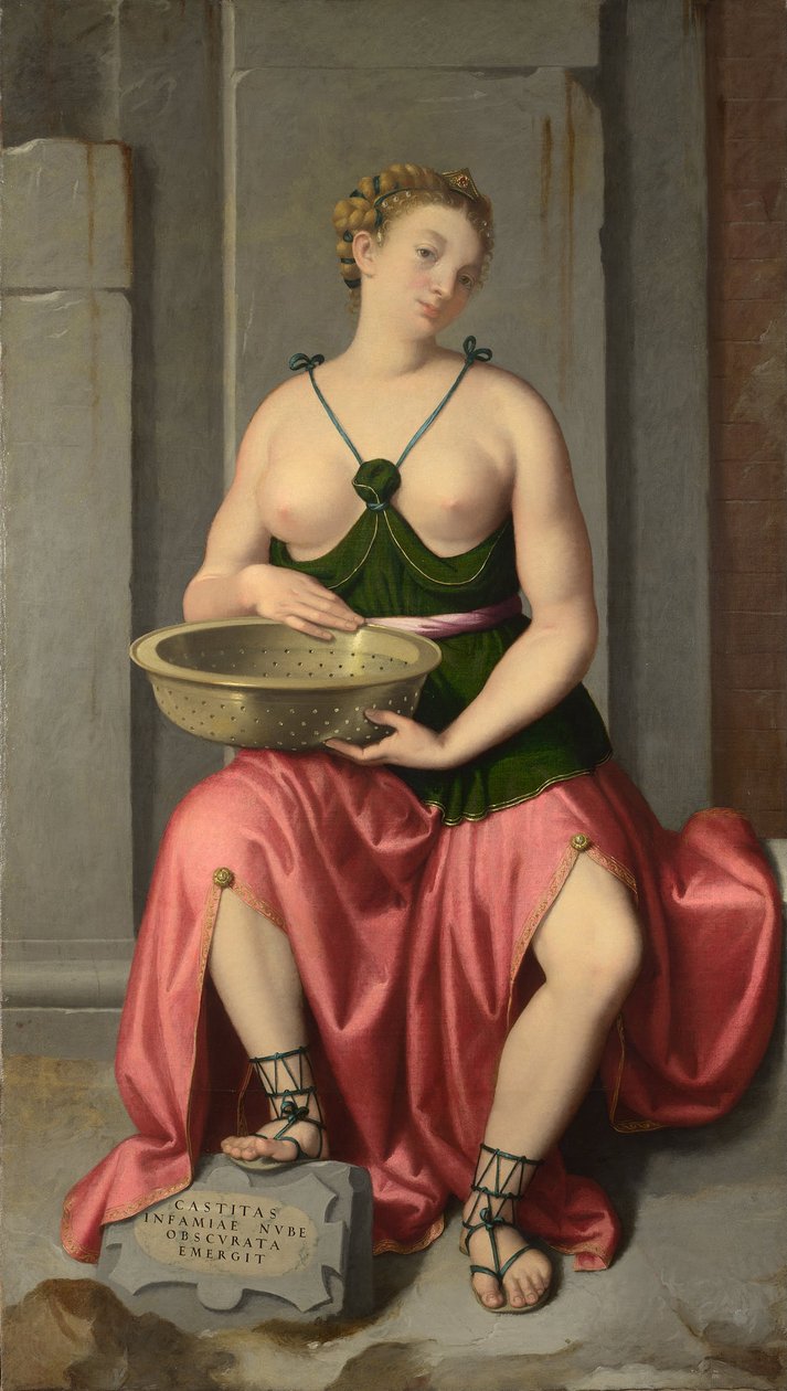 A Virgem Vestal Tuccia, ca 1555 de Giovanni Battista Moroni