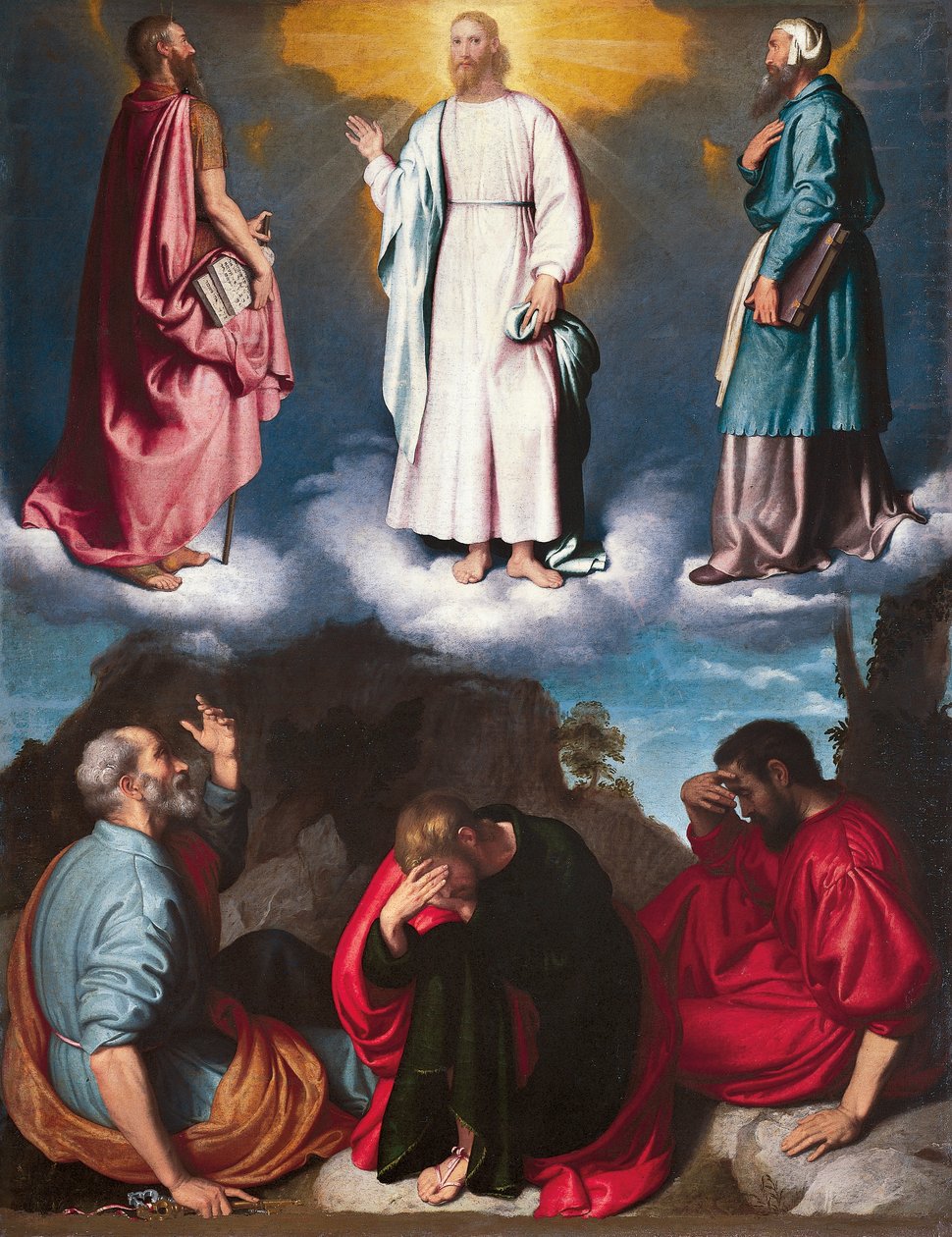 Transfiguração por Giovanni Battista Moroni (ca. 1525- 1578) de Giovanni Battista Moroni