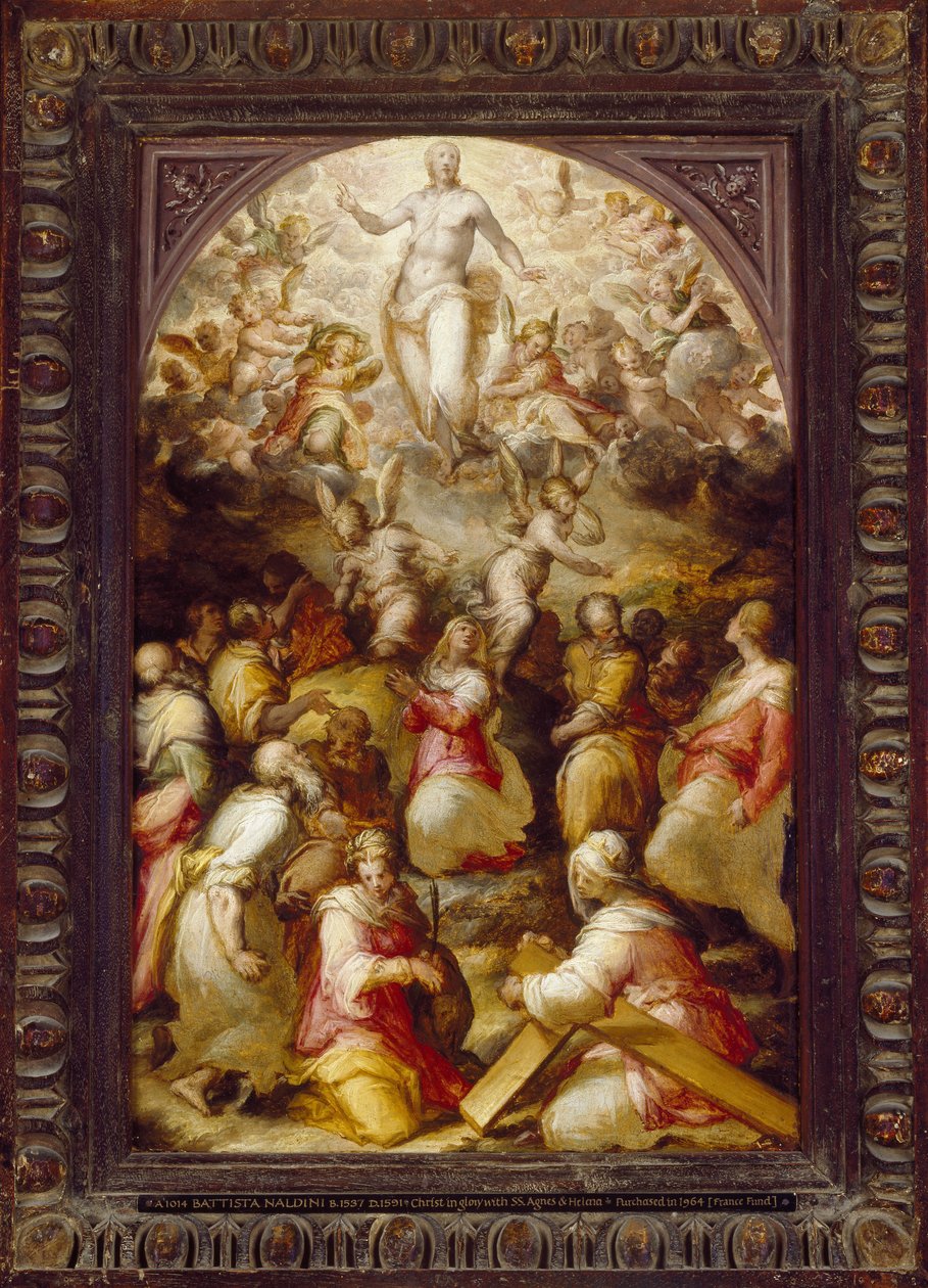 Cristo em Glória com os Santos Agnes e Helena, do século XVI de Giovanni Battista Naldini