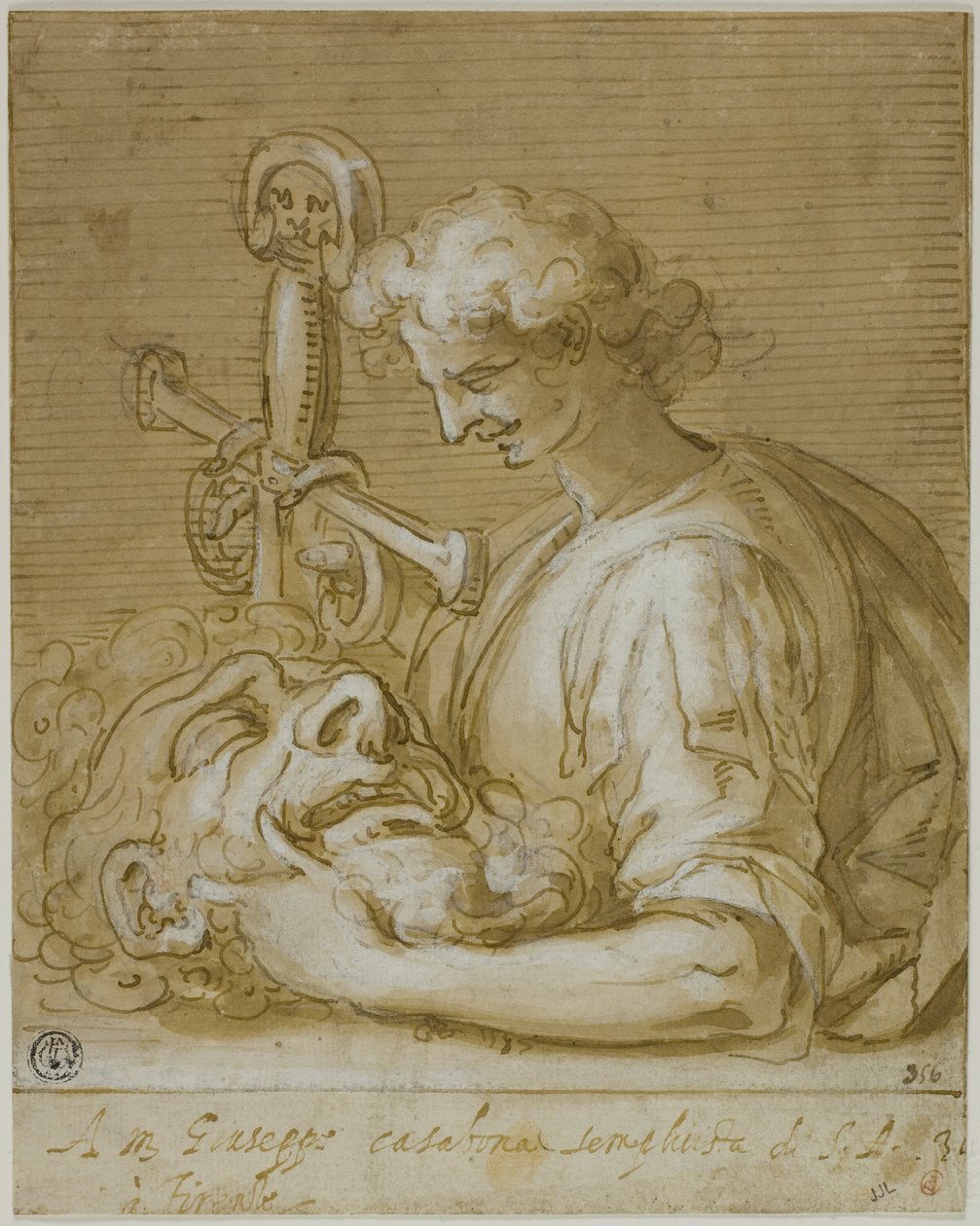 David com a cabeça e a espada de Golias de Giovanni Battista Paggi
