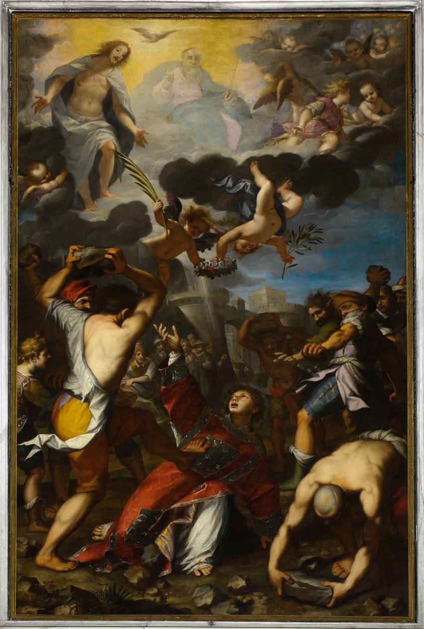 Apedrejamento de St. Stephen de Giovanni Battista Paggi