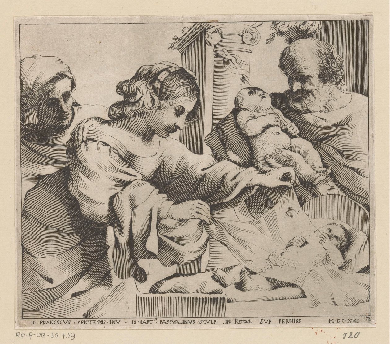 A Sagrada Família com Anna e o jovem João Baptista de Giovanni Battista Pasqualini