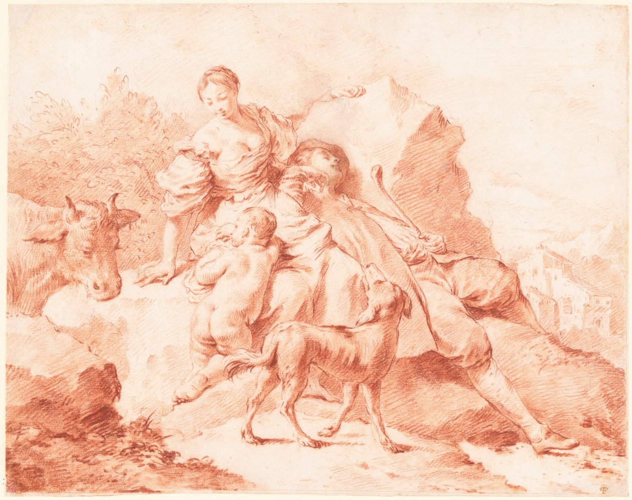 Uma família de pastores descansando de Giovanni Battista Piazzetta