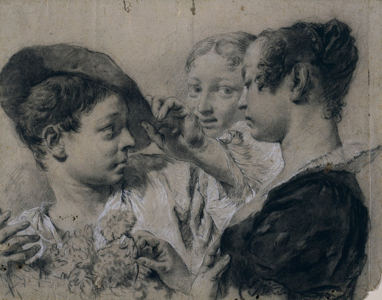 Uma jovem comprando um rosa de um jovem, c. 1740 de Giovanni Battista Piazzetta