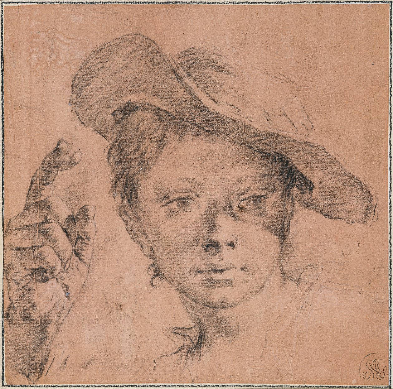 Rapaz a apontar com a mão direita levantada de Giovanni Battista Piazzetta