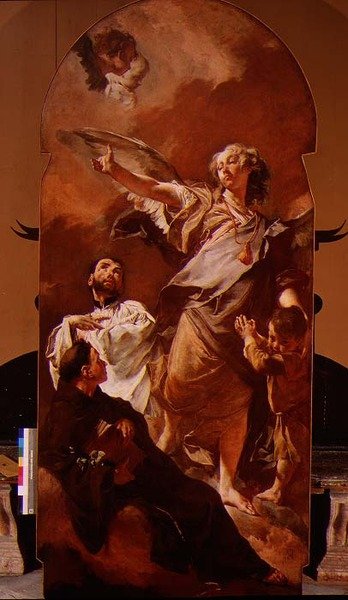 Anjo da Guarda com Santo Antônio de Pádua e São Gaetano Thiene de Giovanni Battista Piazzetta