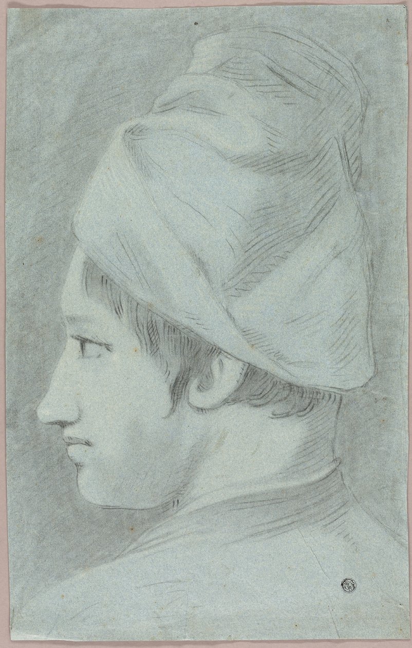Cabeça de rapaz com chapéu de perfil de Giovanni Battista Piazzetta