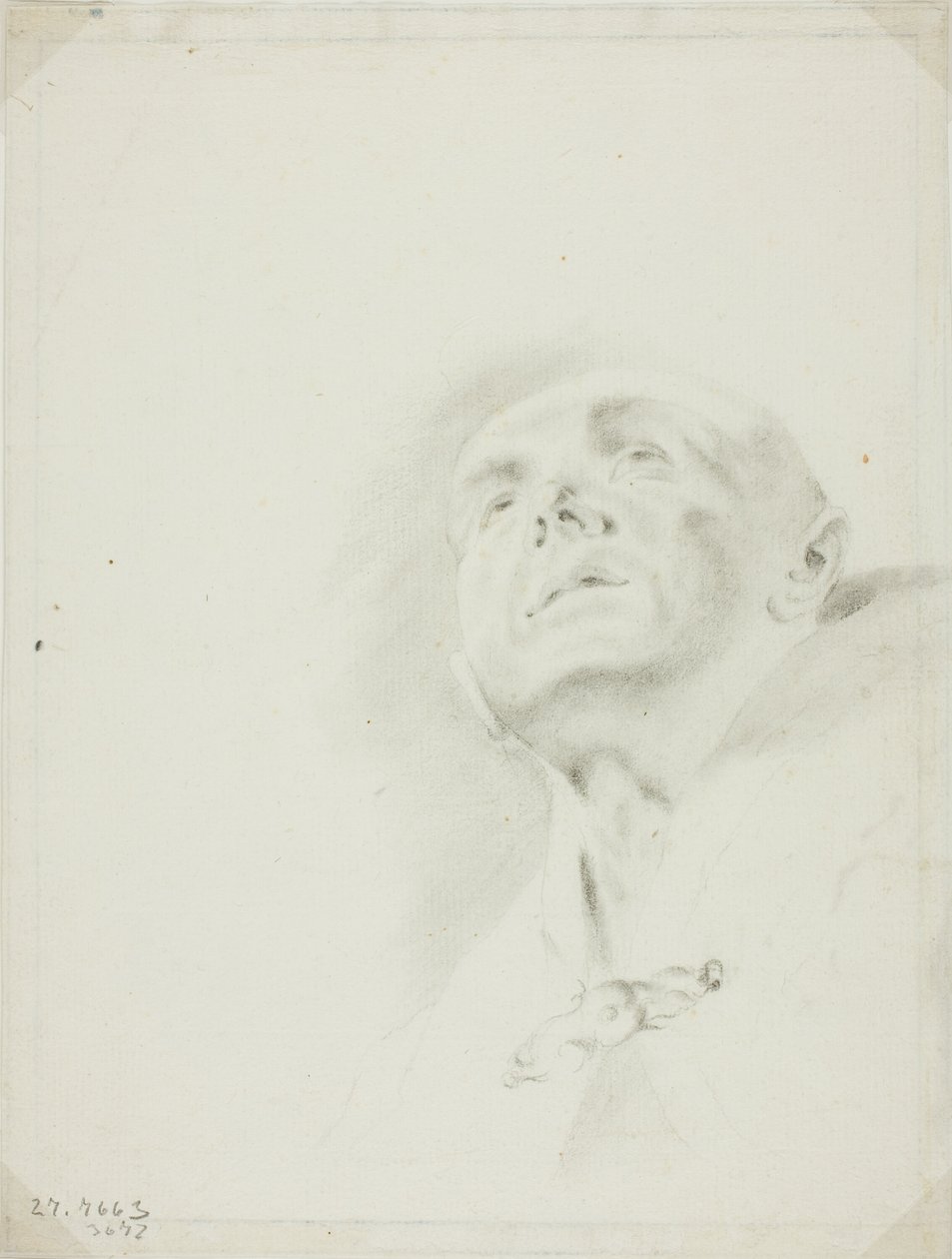Cabeça de um padre de Giovanni Battista Piazzetta