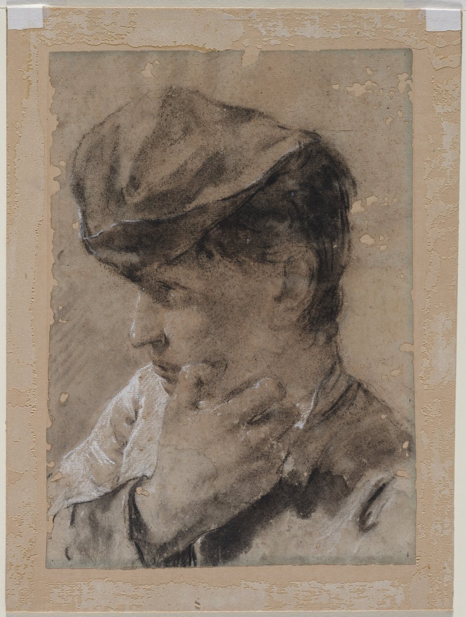 Cabeça de um jovem de boné, primeira metade do século XVIII. de Giovanni Battista Piazzetta