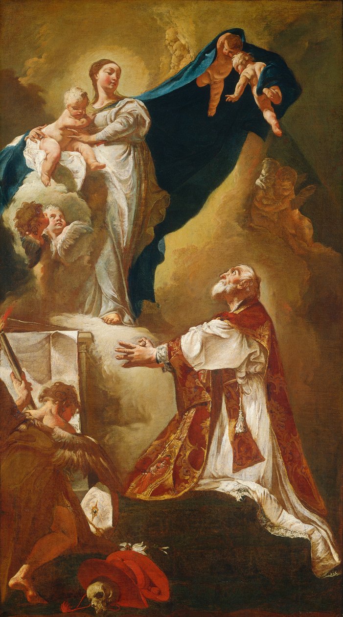 Madonna e criança aparecendo para São Filipe Neri de Giovanni Battista Piazzetta