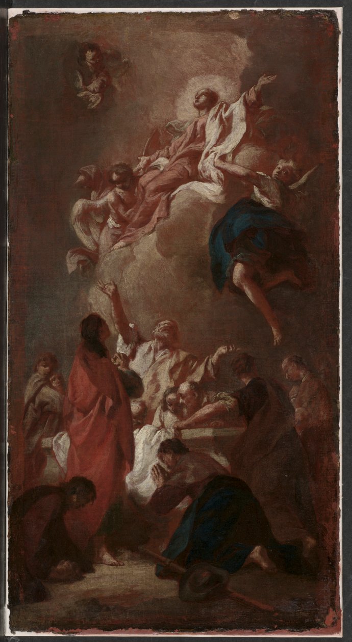 Esboço para "A Assunção da Virgem" (para São Tiago, Zbraslav, perto de Praga), c. 1744 (óleo sobre tela) de Giovanni Battista Piazzetta