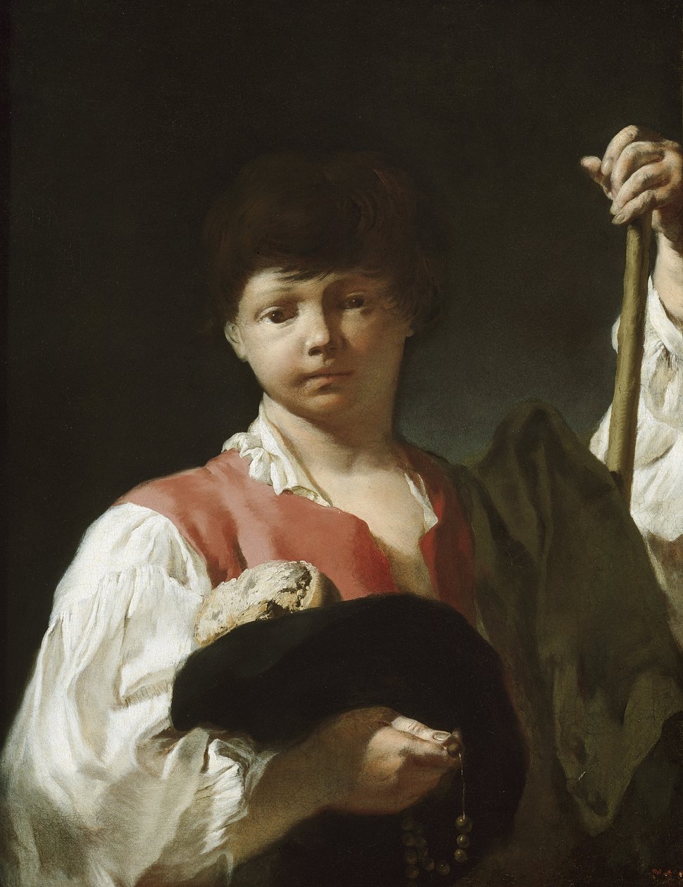 O menino mendigo, ou o jovem peregrino, 1738-39 de Giovanni Battista Piazzetta