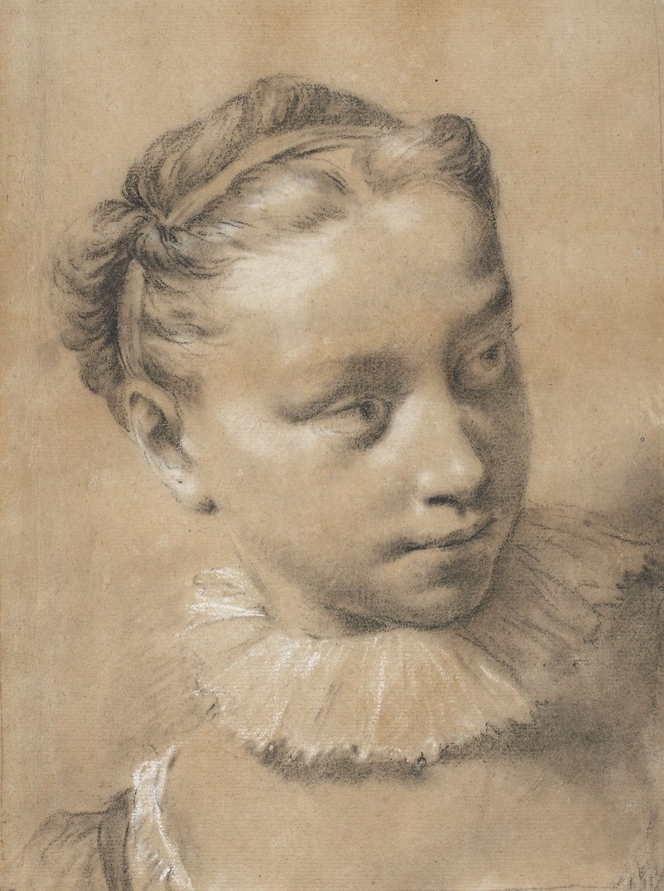 Jovem rapariga com gola de folhos de Giovanni Battista Piazzetta