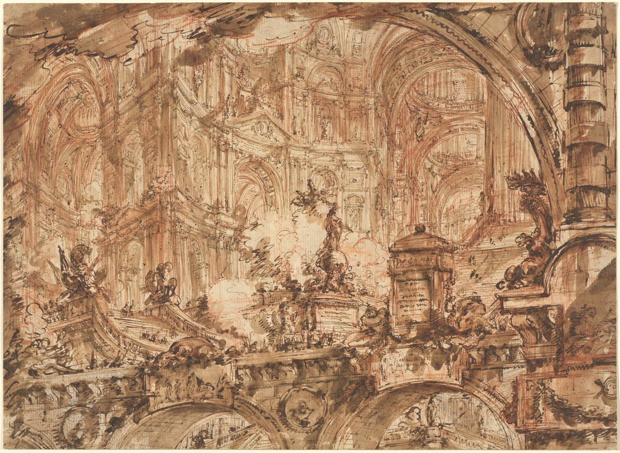 Um magnífico interior palaciano de Giovanni Battista Piranesi