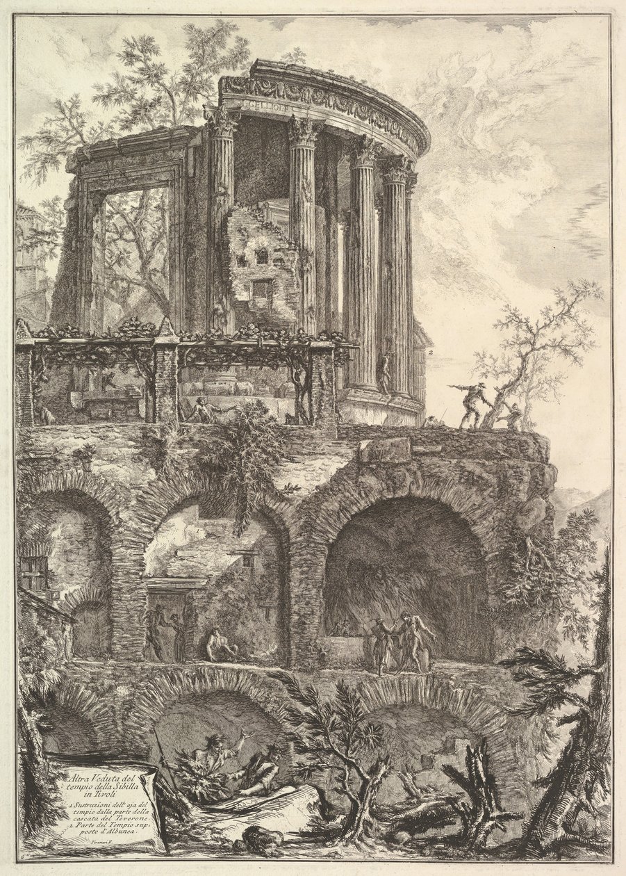 Outro V. do Templo da Sibila em Tivoli Outra visão do Templo da Sibila ..., século XVIII. de Giovanni Battista Piranesi