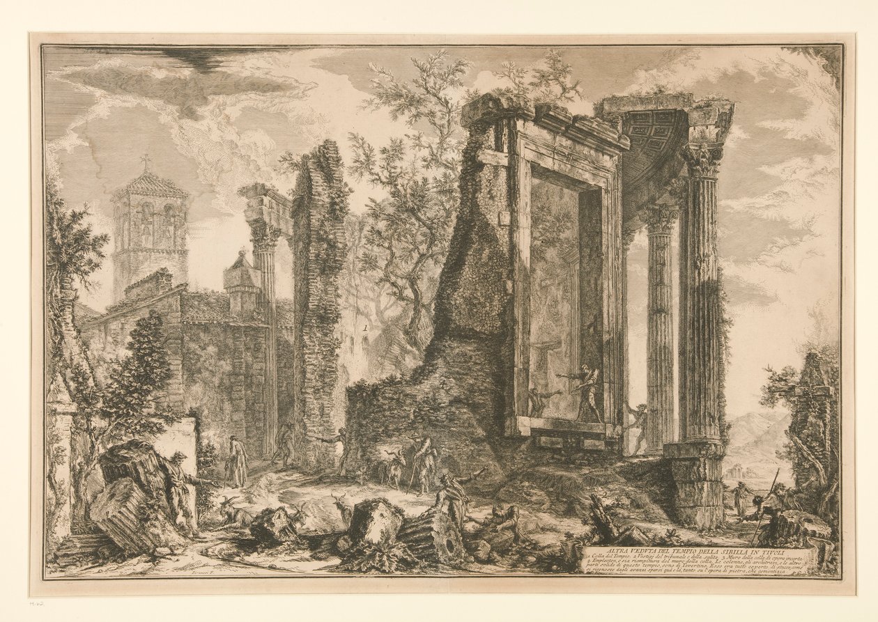 Altra Veduta del Tempio della Sibilla em Tivoli (Outra Vista do Templo da Sibila em Tivoli), de Vedute di Roma de Giovanni Battista Piranesi