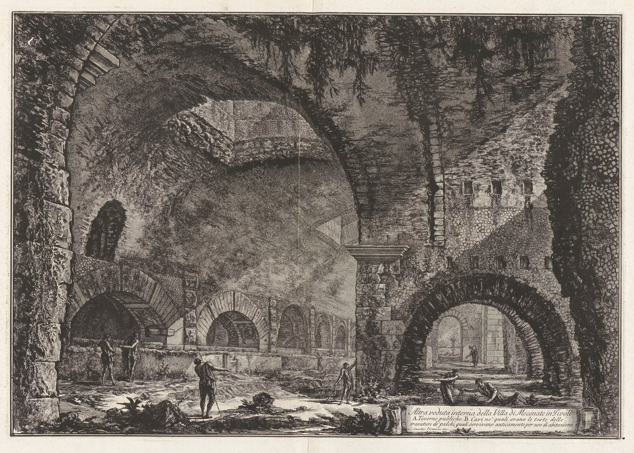 Outra vista da Villa de Mecenas em Tivoli, de Vedute di Roma (Vistas de Roma) de Giovanni Battista Piranesi