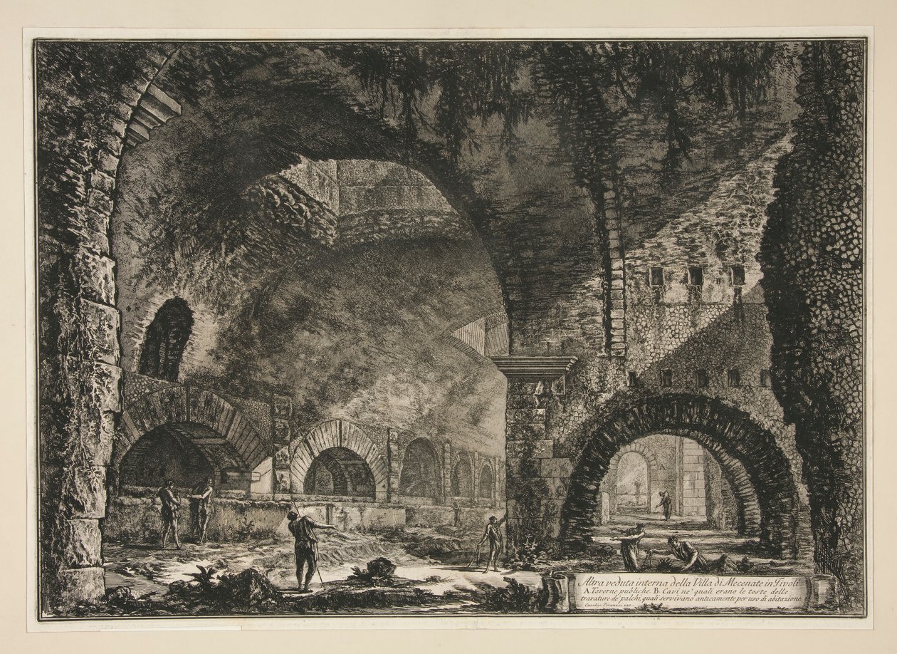 Outra Vista Interior da Vila de Maecenas em Tivoli, a partir de Vedute di Roma de Giovanni Battista Piranesi