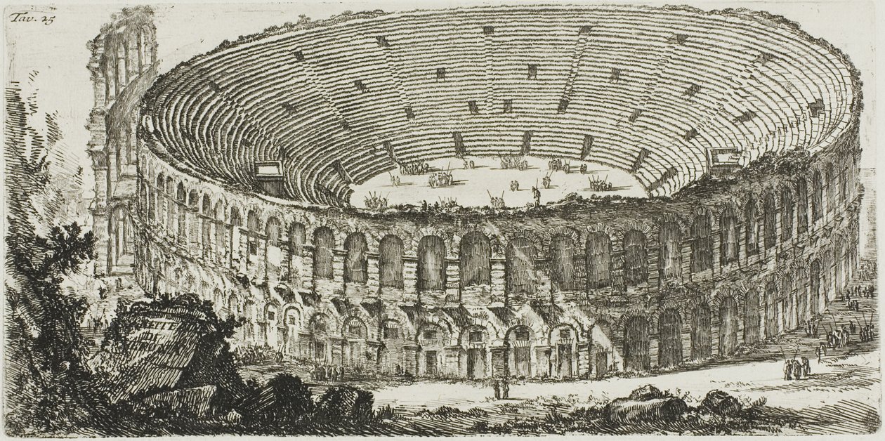 Anfiteatro de Verona, placa 25 de Algumas Vistas dos Arcos do Triunfo e outros monumentos de Giovanni Battista Piranesi