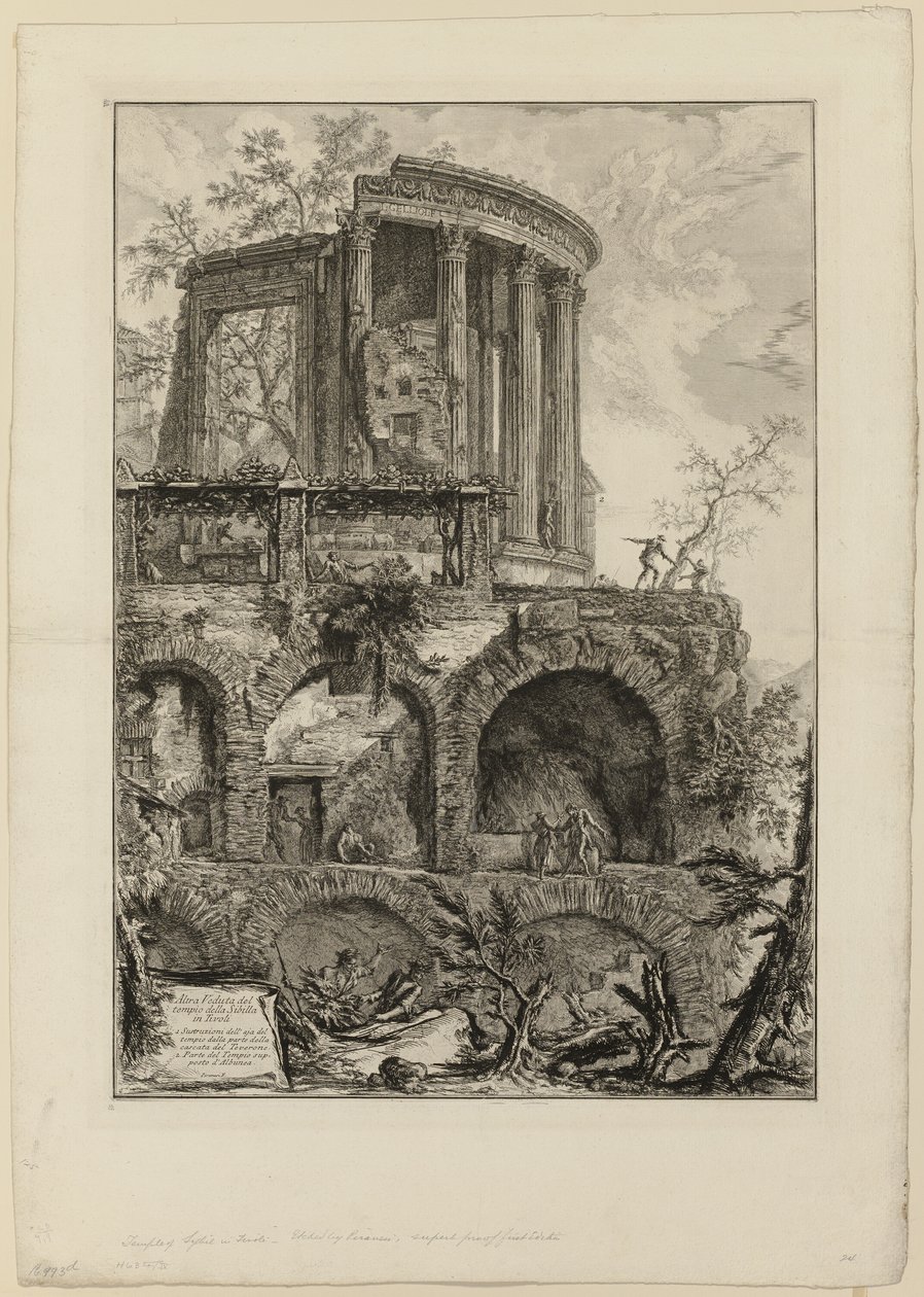 Outra vista do Templo da Sibila em Tivoli, de Vistas de Roma de Giovanni Battista Piranesi