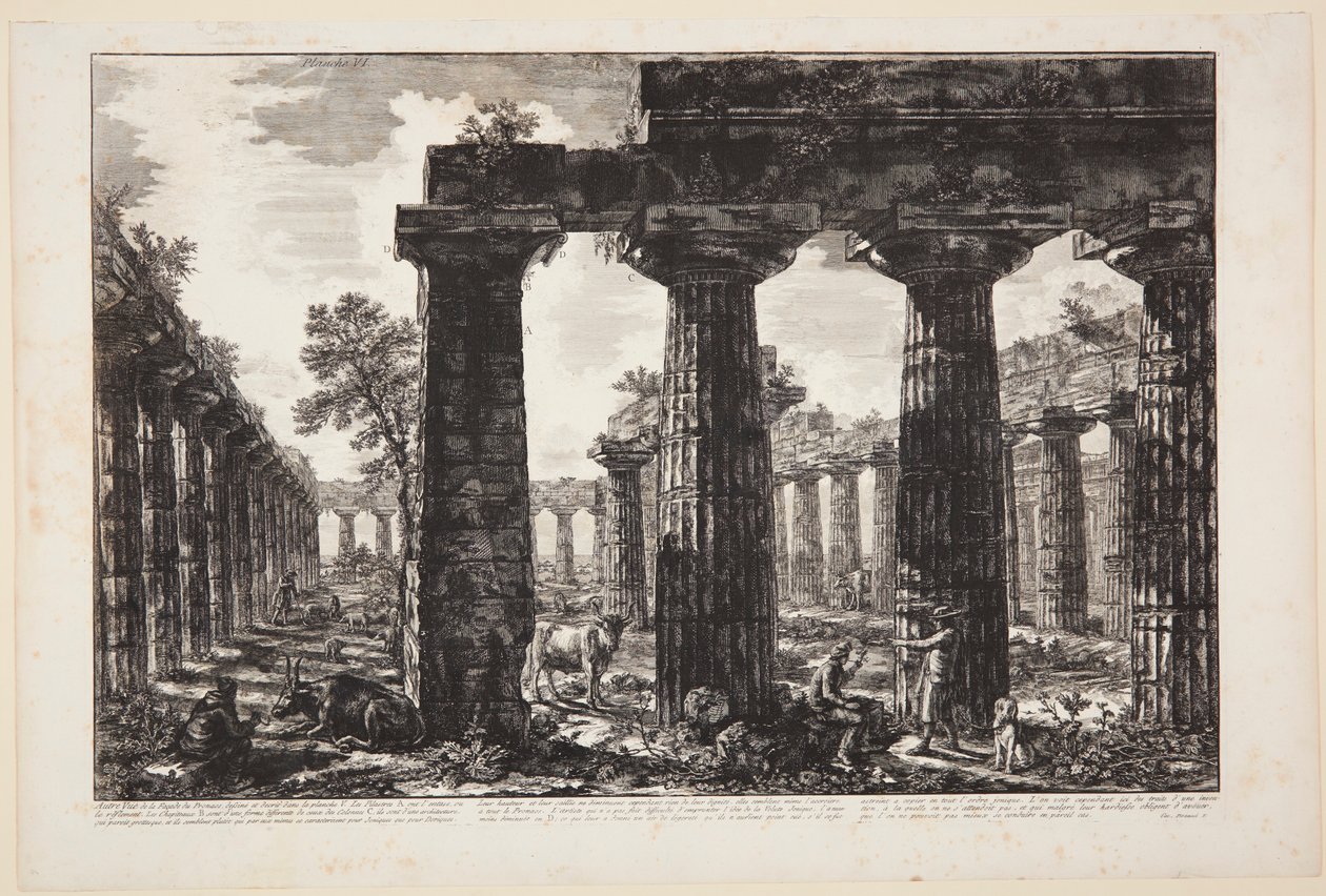 Outra vista da fachada do pronaos desenhada e descrita na prancha V [...] de Giovanni Battista Piranesi