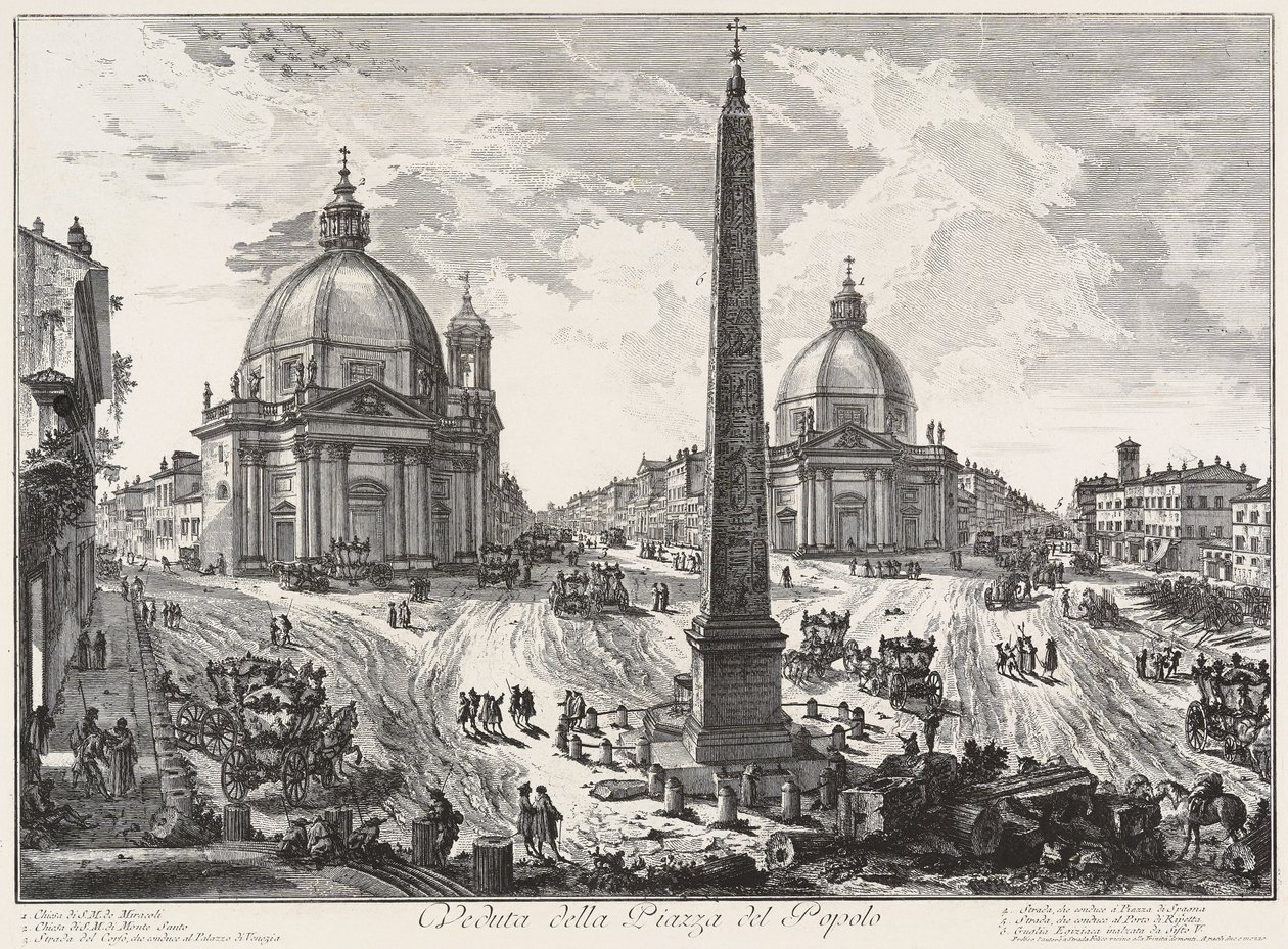 Vista da Piazza del Popolo de Giovanni Battista Piranesi