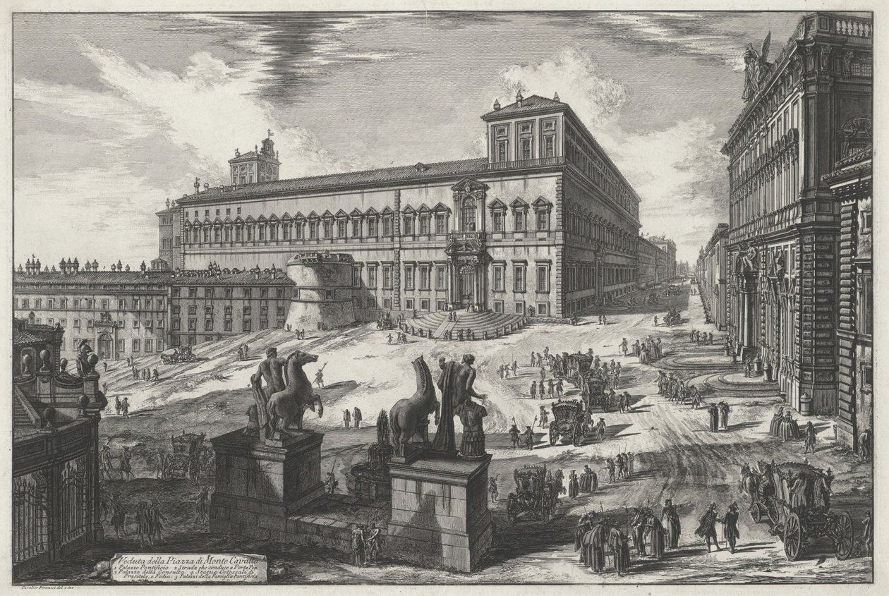 Vista da Piazza di Monte Cavallo (de: Vedute di Roma) de Giovanni Battista Piranesi