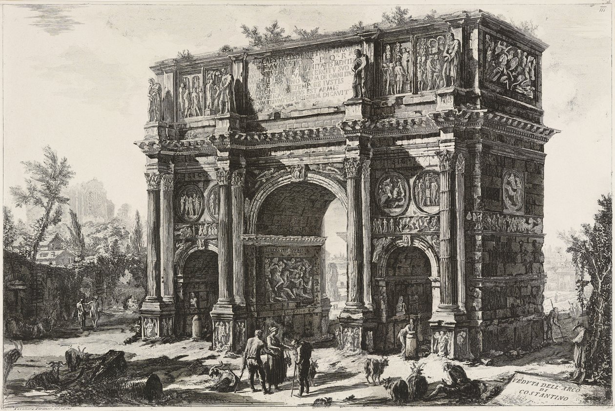 Vista do Arco de Constantino de Giovanni Battista Piranesi