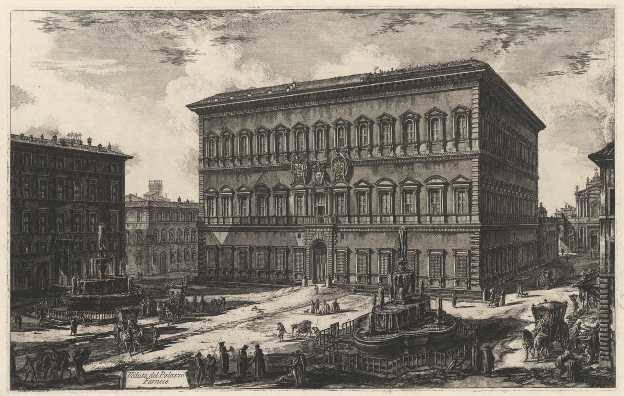 Vista do Palazzo Farnese (de: Vedute di Roma) de Giovanni Battista Piranesi