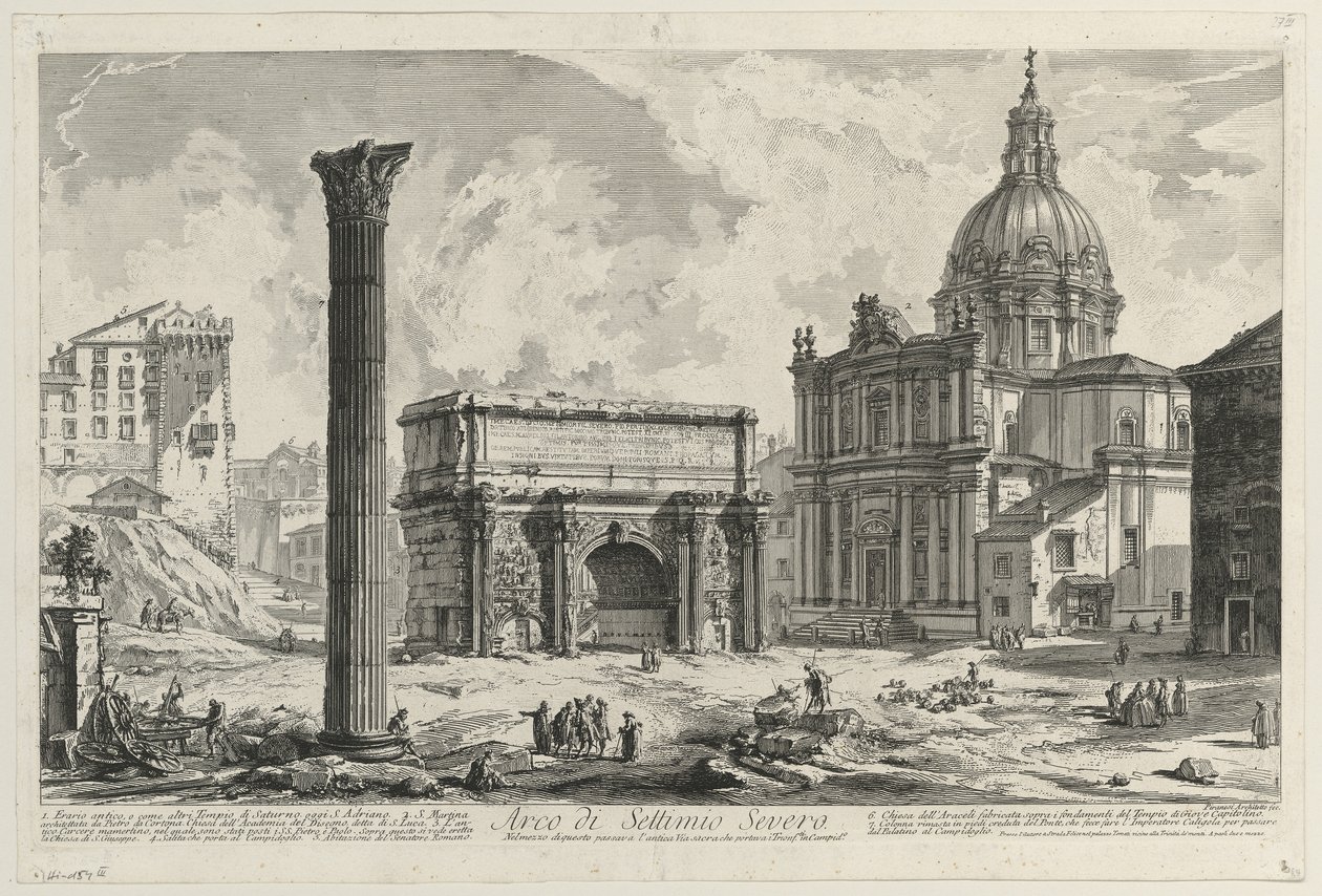 Vista do Arco de Septímio Severo de Giovanni Battista Piranesi