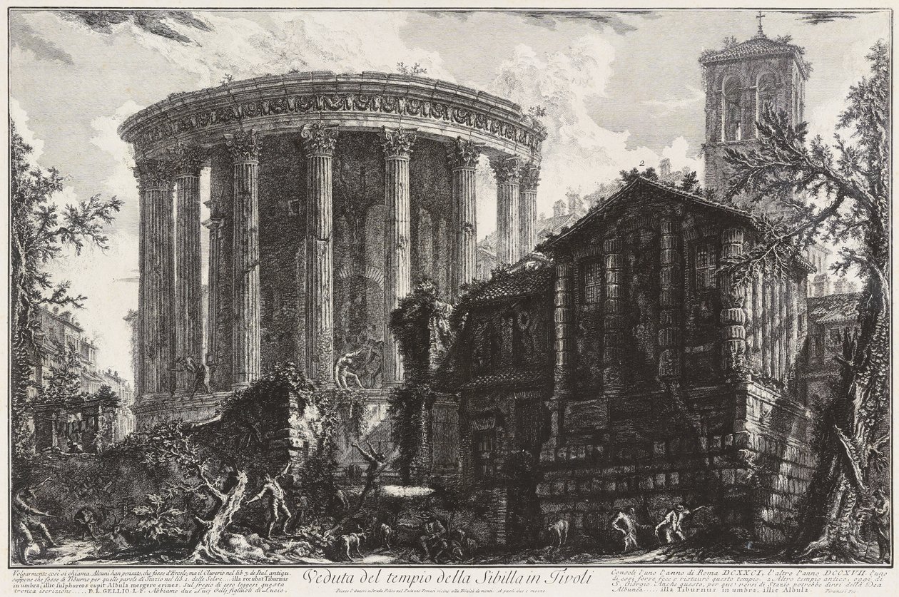 Vista do Templo da Sibila em Tivoli de Giovanni Battista Piranesi