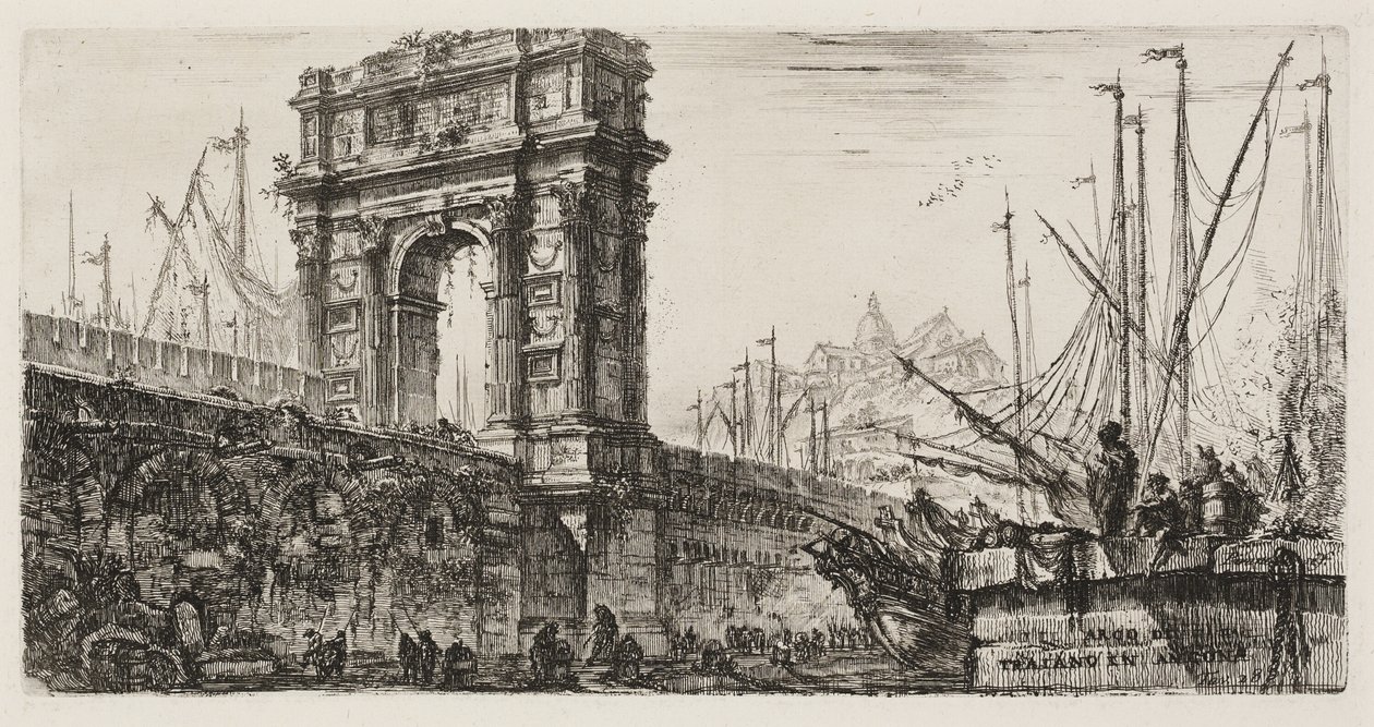 Arco de Trajano em Ancona, placa 28 de Algumas Vistas dos Arcos do Triunfo e outros monumentos de Giovanni Battista Piranesi