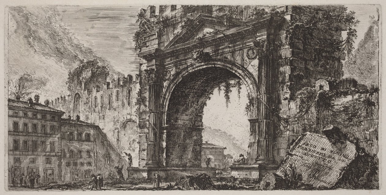 Arco de Rimini construído por Augusto de Giovanni Battista Piranesi