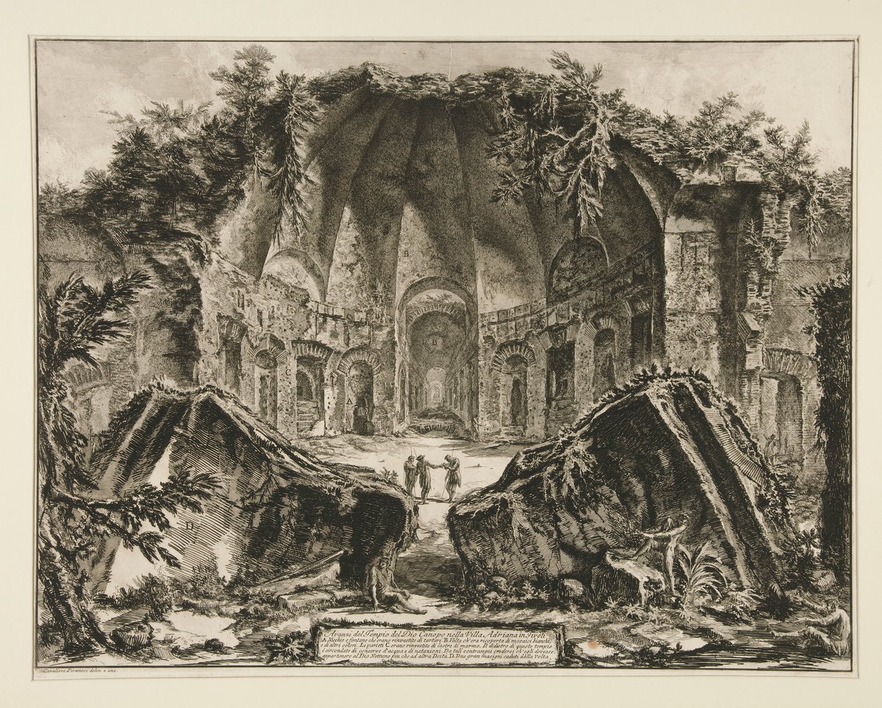 Restos do Templo do Deus Canopus em Adriano de Giovanni Battista Piranesi