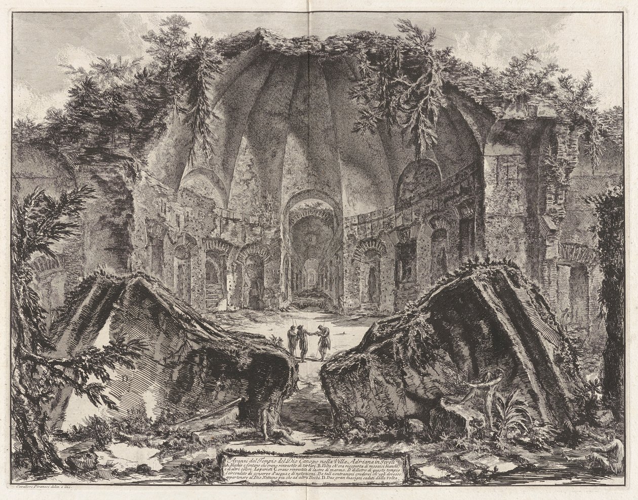 Restos do Templo do Deus Canopus na Villa de Hadrian em Tivoli de Giovanni Battista Piranesi