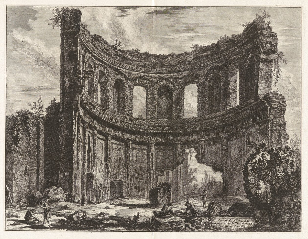 Ruínas do templo dito de Apolo na Villa Adriana perto de Tivoli, de «Vistas de Roma» de Giovanni Battista Piranesi