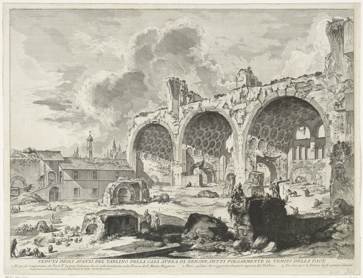 Basílica van Maxentius te Roma
Vista dos restos do Tablinum da Casa de Ouro de Nero, vulgarmente conhecido como o Templo da Paz (título sobre o objecto)
Gezichten op Rome (título da série)
Vistas de Roma desenhadas e gravadas por Giambattista Piranesi a de Giovanni Battista Piranesi