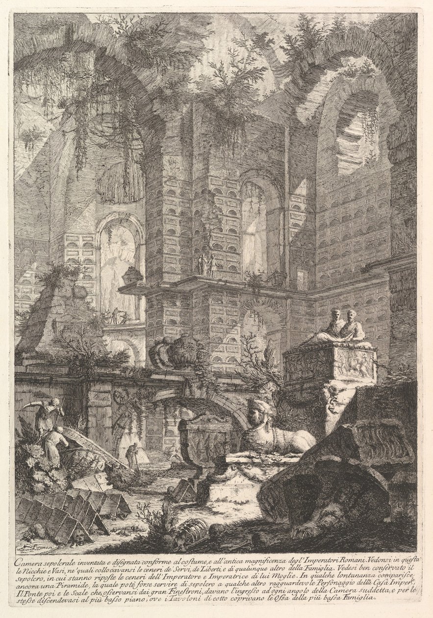 Câmara funerária inventada e projetada de acordo com o costume e a antiga magnificência ..., ca. 1750. de Giovanni Battista Piranesi