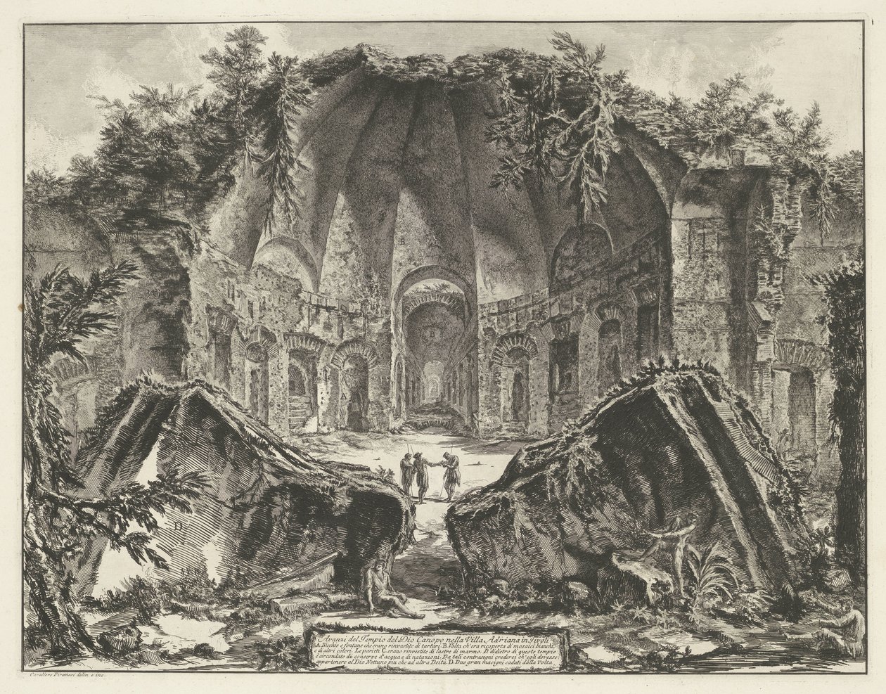 Canopus em Villa Adriana te Tivoli Restos do Templo de Deus Canopus na Villa Adriana em Tivoli (título no objeto) Gezichten op Rome (título da série) Vistas de Roma projetadas e gravadas pelo arquiteto Giambattista Piranesi Ve (nez) iano (título da série) de Giovanni Battista Piranesi