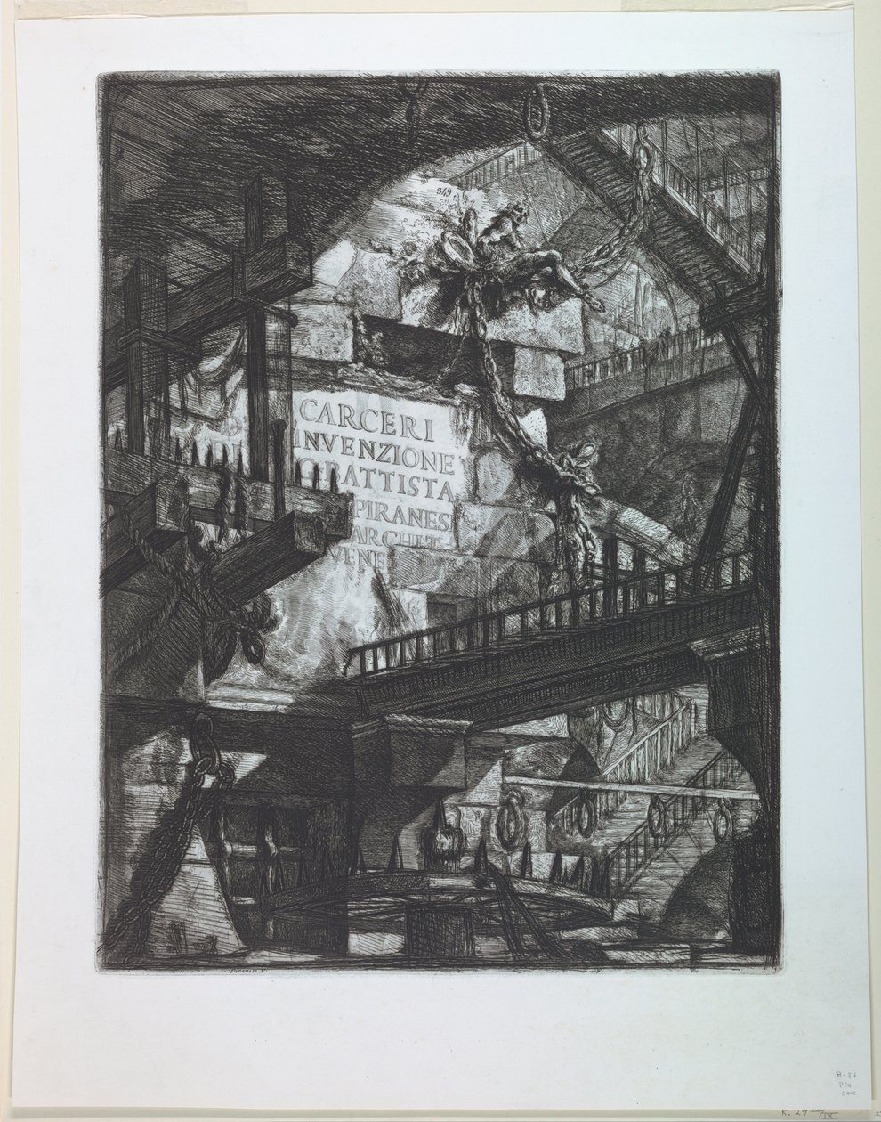 Série Carceri, página de rosto de Giovanni Battista Piranesi