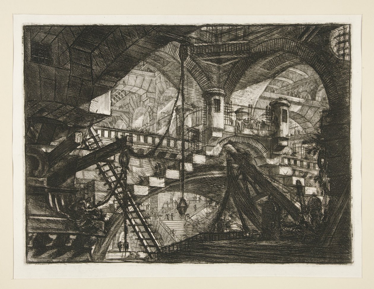 Carceri, XI: O arco com ornamento de concha de Giovanni Battista Piranesi