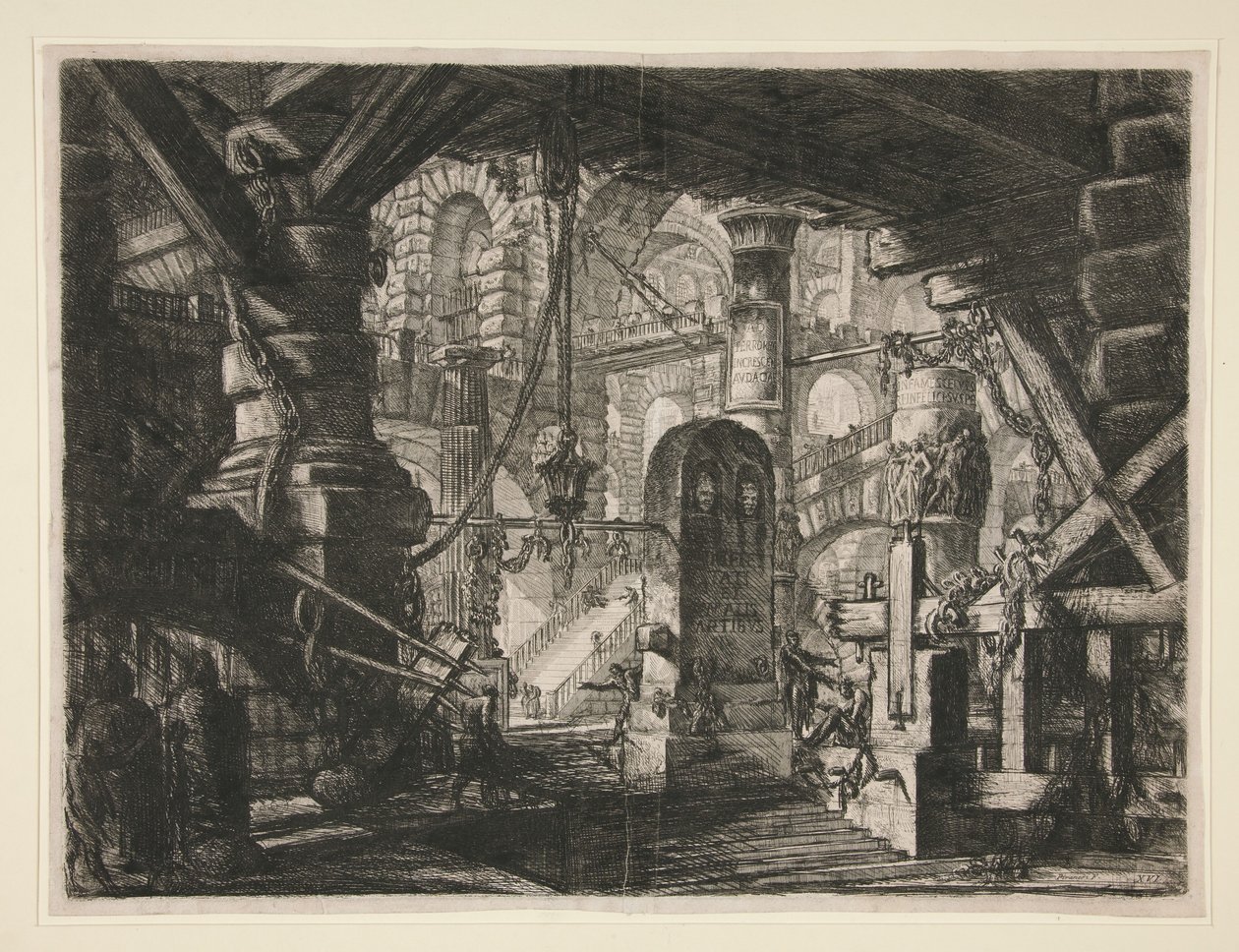 Carceri, XVI: O cais com correntes de Giovanni Battista Piranesi