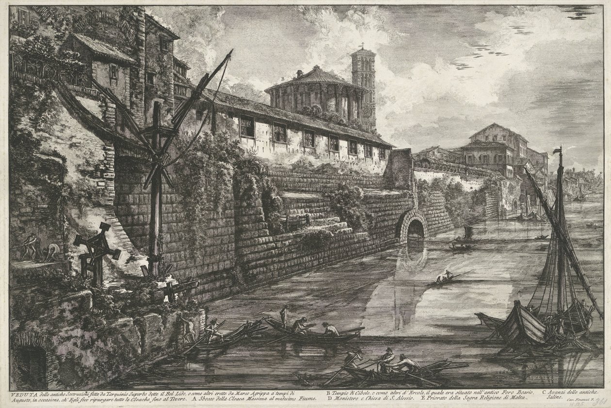 Cloaca Maxima te Roma
Vista das antigas Sostrizioni feitas por Tarquinio Superbo conhecidas como a Tampa Bel (...) (título sobre o objecto)
Gezichten op Rome (título da série)
Vistas de Roma desenhadas e gravadas pelo arquitecto Giambattista Piranesi Ve de Giovanni Battista Piranesi