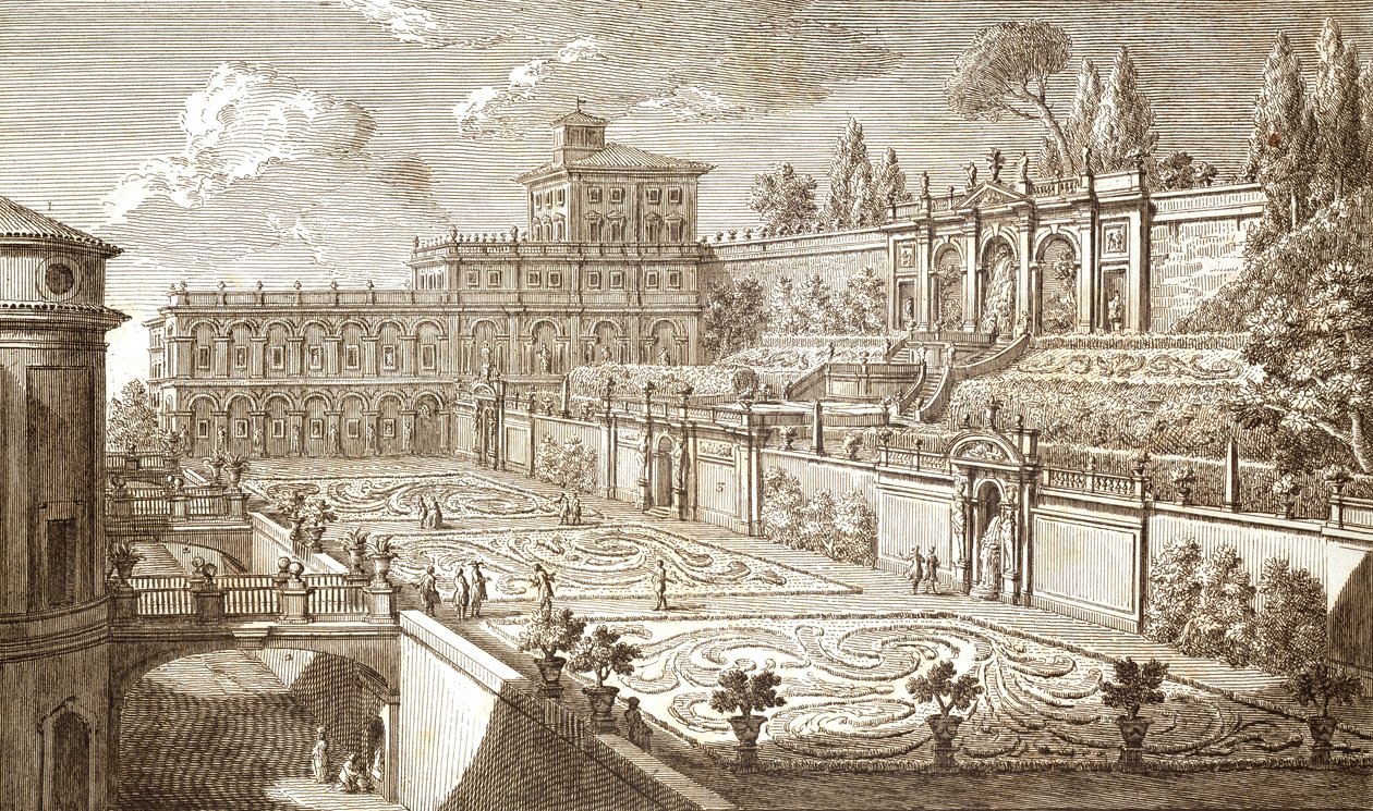 Colonna Gardens em Roma, por Giovanni Battista Piranesi (1720-1778) de Giovanni Battista Piranesi